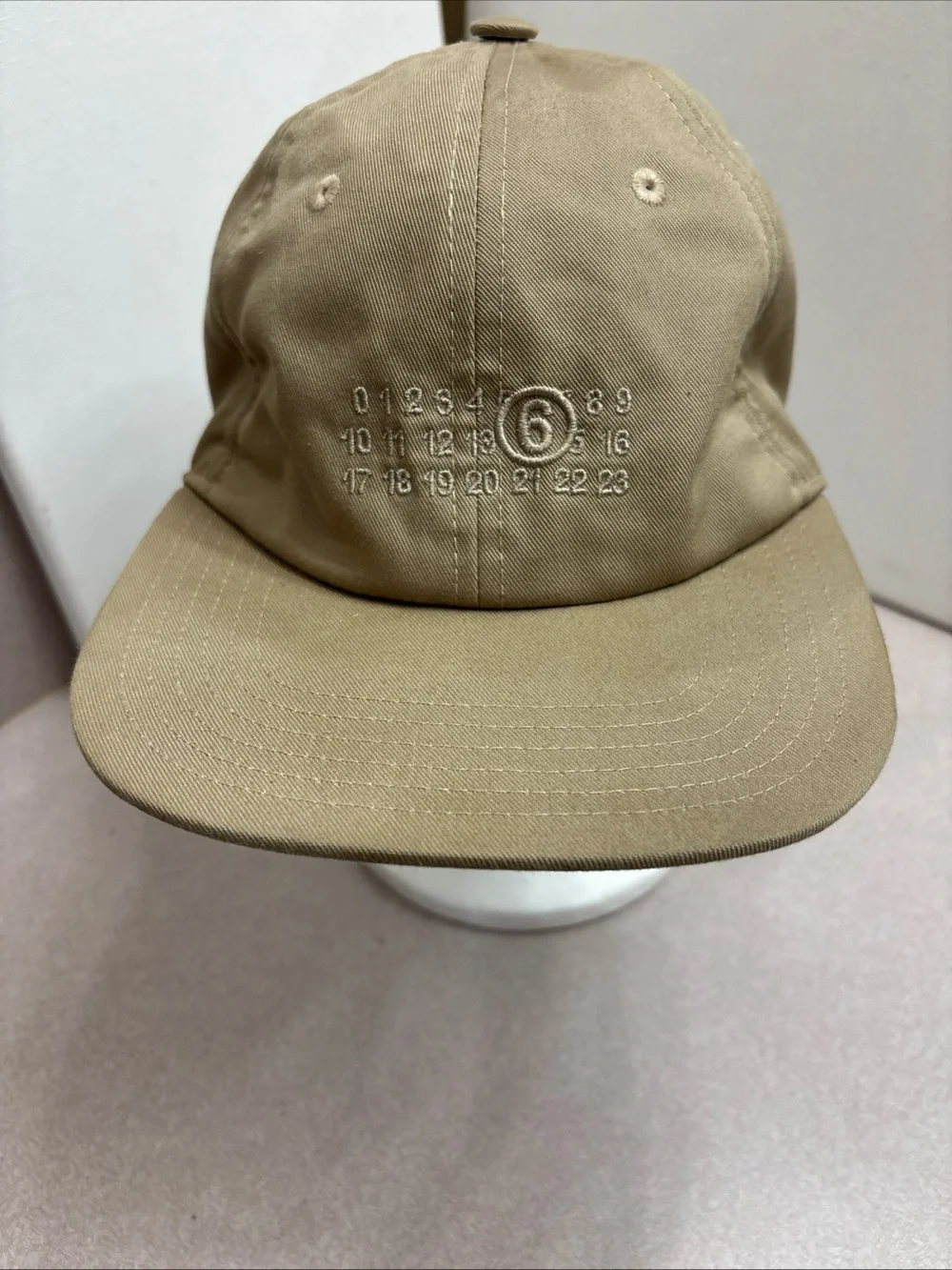 Maison Margiela MM6 Numerical Hat Baseball Cap Beige Strapback Streetwear